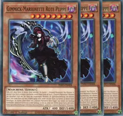yugioh 3x Gimmick-Marionette Rote Puppe INFO-DE008 COMMON 1AUFLAGE DEUTSCH - Image 1