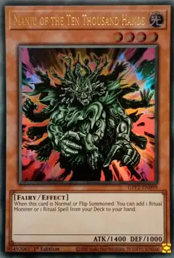 GFP2-EN099 MANJU OF THE TEN THOUSAND HANDS ULTRA RARE 1ST EDITION YuGiOh CARD - Image 1