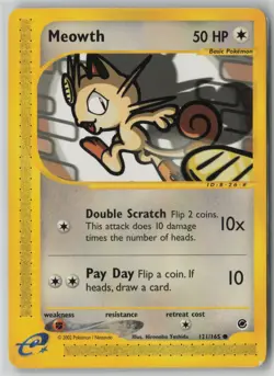 Meowth 121/165 Pokemon TCG Expedition Base Set Regular Card (Near Mint) NM 1 - Image 1