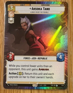 STAR WARS UNLIMITED TOTR LEGENDARY HYPERSPACE FOIL CARD AHSOKA TANO - Image 1