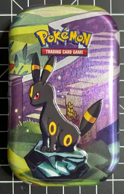 OPENED Pokemon TCG Prismatic Evolutions Umbreon Tin w/ Art Card & Coin, No Packs - Image 1