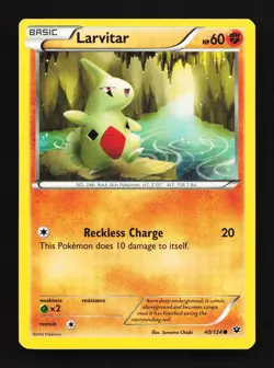 Larvitar 40/124 LP Fates Collide English Pokemon Card TCG - Image 1