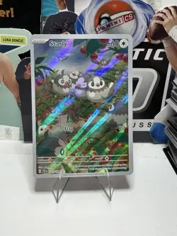 Pokemon TCG Starly Full Art Illustration Rare Scarlet Violet 221 198 Holo Card - Image 1