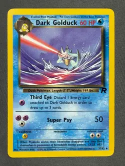 Dark Golduck 37/82 Base Set Series Team Rocket Uncommon Stage 1 Pokemon Card NM - Image 1