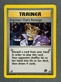 Imposter Oak's Revenge 76/82 Base Set Team Rocket Uncommon TRAINER Card 2000 NM - Image 1