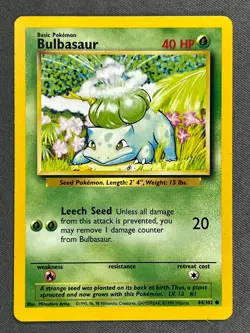 Bulbasaur 44/102 Base Set Series COMMON Basic POKEMON CARD 1999 - NM - Image 1
