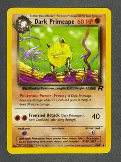 Dark Primeape 43/82 Base Set Series Team Rocket Uncommon Stage 1 Pokemon Card NM - Image 1