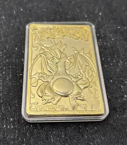 POKEMON Charizard 23k Gold Plated Card Vintage 1999 Burger King Promo - Image 1