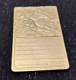 POKEMON Charizard 23k Gold Plated Card Vintage 1999 Burger King Promo - Image 2