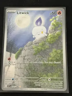 Pokemon TCG Litwick Card 101/086 White Flare Holo Illustration Rare - Image 1