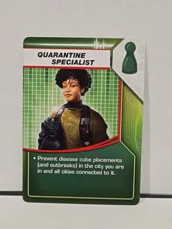 Pandemic Board Game Quarantine Specialist Role Card Replacement - Image 1