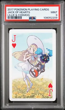 2017 POKEMON PLAYING CARDS LILLIE, GLADION & LUSAMINE JACK OF HEARTS PSA 9 - Image 1