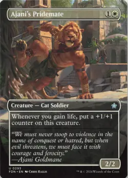 Ajani's Pridemate (Borderless) U Foundations 293 NM MTG - Image 1