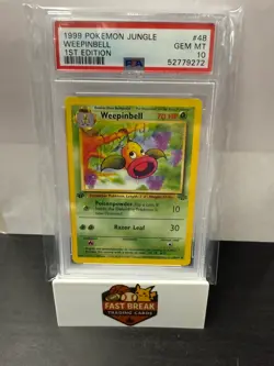1999 Pokemon Jungle Weepinbell #48 1ST Edition PSA 10 - Image 1