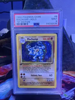 PSA 9 Machamp Pokemon Base Set 8/102 Holo 1st Edition 1999 - Mint - Image 1