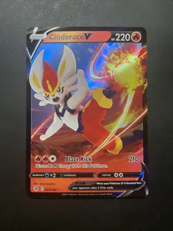 Pokemon Sword & Shield Fusion Strike - Full Art - Cinderace V - #043/264 NM - Image 1