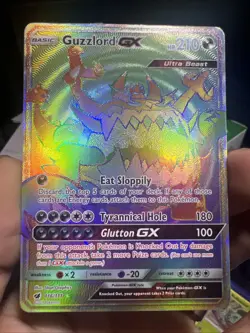 Guzzlord GX 116/111 Rainbow Secret Rare Pokemon 2017 Crimson Invasion - Image 1