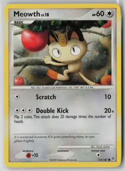 Meowth 114/147 Pokemon TCG Supreme Victors Common Moderately Played (MP) 1 - Image 1
