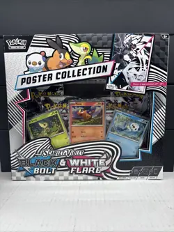 Pokemon Black Bolt And White Flare Unova Poster Collection Box! 4 Booster Packs - Image 1