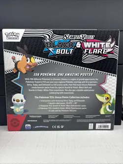 Pokemon Black Bolt And White Flare Unova Poster Collection Box! 4 Booster Packs - Image 3