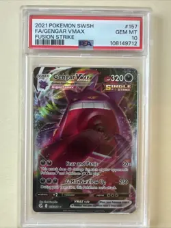 Pokemon 2021 Sword & Shield Fusion Strike #157 Gengar VMAX PSA 10 - Image 1