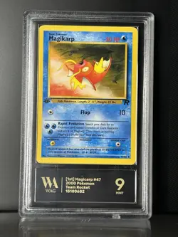 🌊GRADED WAG Gem Mint 10 Magikarp 47/82 Team Rocket 1st Edition Pokemon Slab🌊 - Image 1