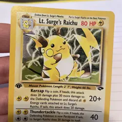 Pokemon TCG 1st Edition Lt. Surge's Raichu Gym Heroes 11/132 Holo Rare - Image 3