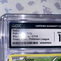 Snivy (2011) Pokemon League - Black & White - 1/114 Cross Hatch Rev Holo GM 10 - Image 5