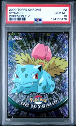2000 TOPPS CHROME POKEMON T.V. #2 IVYSAUR PSA 10 - Image 1