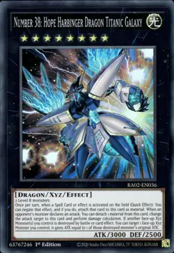 Number 38: Hope Harbinger Dragon Titanic Galaxy Super Rare 1st RA02-EN036 YuGiOh - Image 1