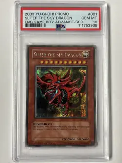 2003 YU-GI-OH! Slifer The Sky Dragon Game Boy Adv Secret Rare Promo #001 PSA 10 - Image 1