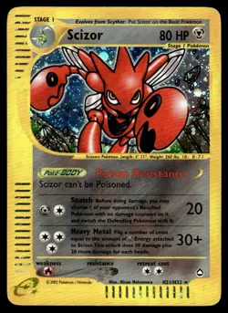 2003 Pokemon E-Card - Aquapolis H21 Scizor Heavy Play - Image 1
