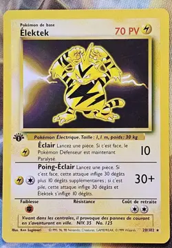 1st Edition Electabuzz (Elektek) 20/102 - LP - German Base Set Pokemon Card - Image 1