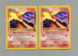 1999 Pokemon Moltres Black Star Promo #21 Lot 2 Cards Played - Image 1