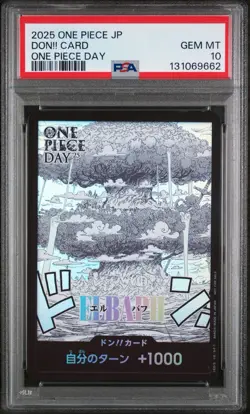 2025 ONE PIECE JAPANESE PROMOS ONE PIECE DAY DON!! CARD PSA 10 - Image 1
