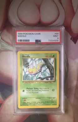 PSA 9 Weedle 69/102 Base Set Unlimited Pokemon Card - SHIPS FAST - Image 1