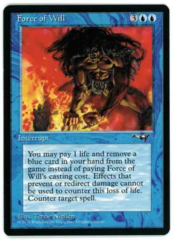 1X FORCE OF WILL [ALL- ALLIANCES] - MTG VINTAGE CARD [LIGHTLY PLAYED+] - Image 1