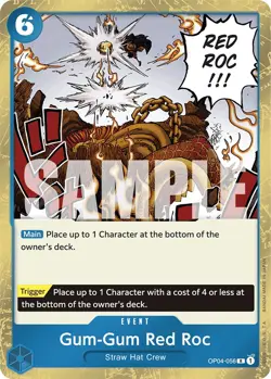 Gum-Gum Red Roc OP04-056 English Jolly Roger Rare PRB01 One Piece Card Game - Image 1