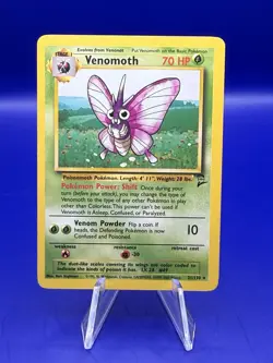Pokemon TCG Venomoth Base Set 2 Non-Holo Card 31/130 Unlimited Rare - Image 1