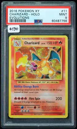 2016 Charizard-Holo #11 Evolutions PSA 9 Pokemon Card - Image 1
