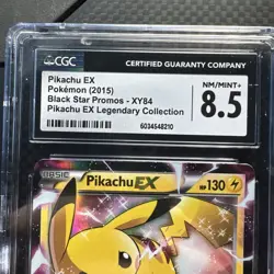 Pikachu EX XY84 CGC 8.5 NM/Mint + 2015 Black Star Promo Pokemon Card - Image 3