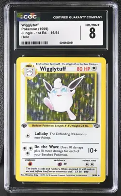 CGC 8 Wigglytuff 16/64 Holo 1st Edition Jungle Pokemon Card - Image 1