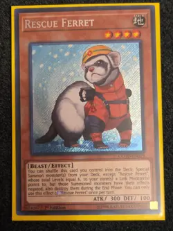 Yu-Gi-Oh TCG Rescue Ferret COTD-EN029 1st Edition Secret Rare Card NM - Image 1