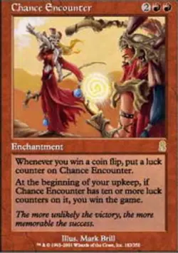 1 x Chance Encounter - Foil - Odyssey - Moderate Play - MTG - Image 1