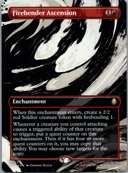 MTG Avatar *FOIL* BORDERLESS SCENE R Firebender Ascension #0312 - Image 1