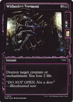 MTG Withering Torment (Showcase) Foil NM Duskmourn: House of Horror Magic 313 - Image 1