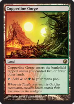 MTG Copperline Gorge, Scars of Mirrodin, Damaged, English - Image 1