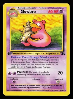 Slowbro 43/62 1st Edition Fossil Pokemon Card - Image 1