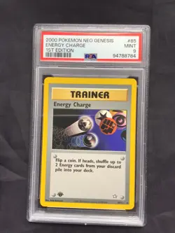 Pokemon Cards: 1st Edition Neo Genesis Rare: Energy Charge 85/111: PSA 9 - Image 1