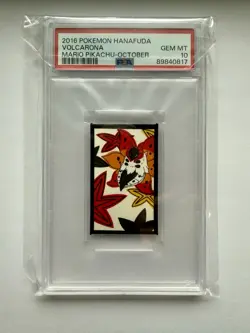 2016 POKEMON HANAFUDA VOLCARONA MARIO PIKACHU-OCTOBER PS GEM MT 10 - Image 1